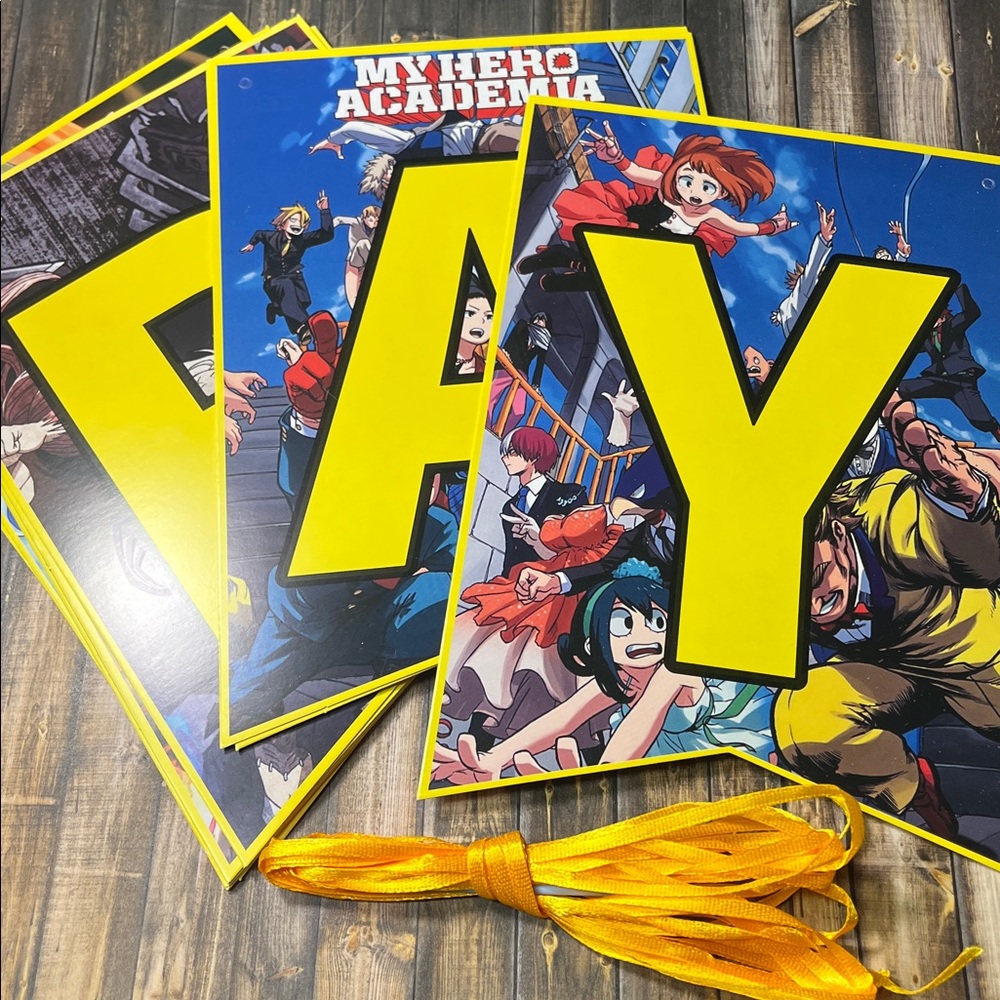 5for$10 My Hero Academia Happy Birthday Banner Animation Lovers Party Decor